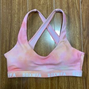 White fox x Sarah’s day tie dye sports bra